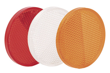 Cofan – Catadióptricos Redondos Adhesivos Homologados | 60 mm | Rojo, Ámbar y Blanco